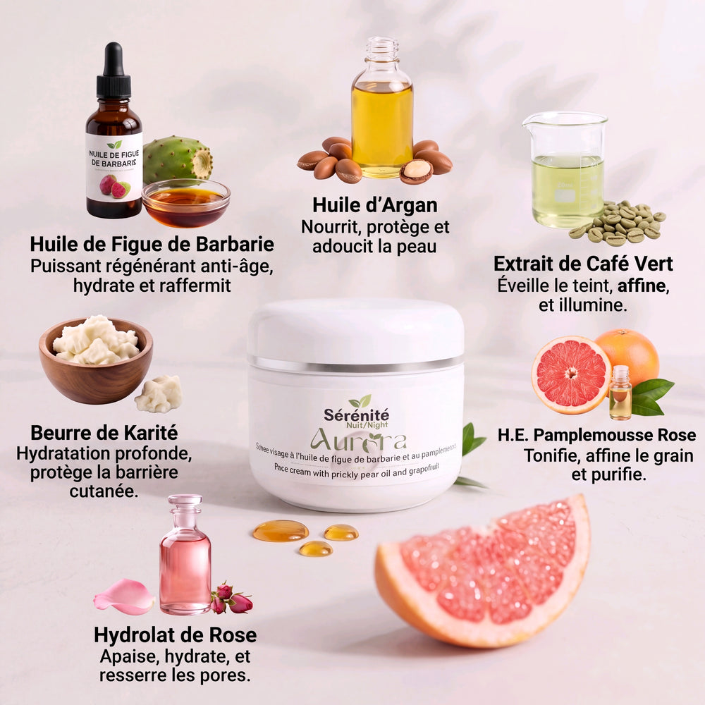 Sérénité - crème de nuit-50 g - Aurora Beauté