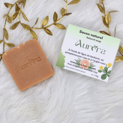 Savon au pamplemousse et argile rose - Aurora Beauté