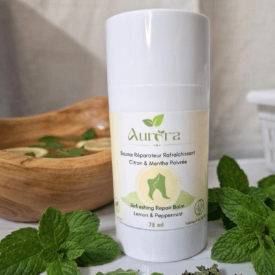 Baume Pieds Réparateur & Rafraîchissant – Citron & Menthe Poivrée - Aurora Beauté